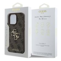 Guess 4G Metal Logo Back Cover Apple iPhone 16 Pro Max - Braun
