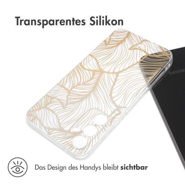 imoshion Design Hülle Samsung Galaxy S23 FE - Golden Leaves Transparent