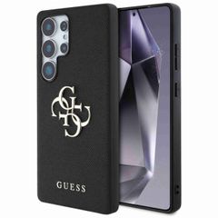Guess 4G Metal Logo Saffiano Backcover für das Samsung Galaxy S25 Ultra - Schwarz