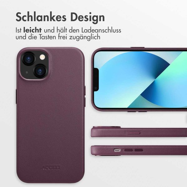 Accezz MagSafe Leather Backcover für das iPhone 13 - Heath Purple