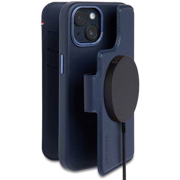 Decoded 2 in 1 Leather Klapphülle für das Apple iPhone 14 - Dunkelblau