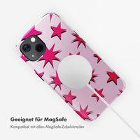 Selencia Vivid Tough Back Cover MagSafe für das iPhone 13 - Stars Rubine Red Light Pink