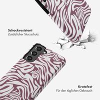 Selencia Vivid Tough Back Cover für das Samsung Galaxy S21 FE - Trippy Swirl Dark Rose