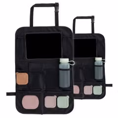 imoshion Auto Organizer für Kinder – 9 Fächer - Inklusive Tablet-Halter - Zweier-Set – Schwarz