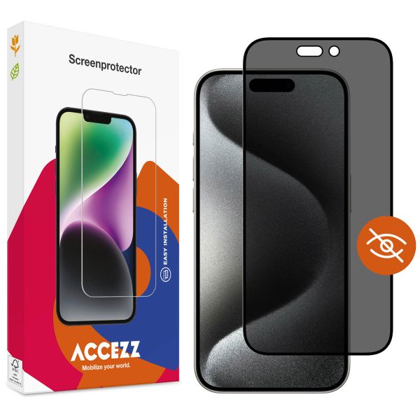 Accezz Privacy Displayschutz aus gehärtetem Glas für das iPhone 15 Pro Max