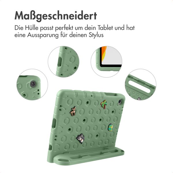 imoshion Kindersichere Schutzhülle mit abnehmbaren Ansteckern Samsung Galaxy Tab A11 Plus / A9 Plus - Olive Green