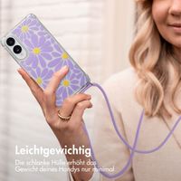 imoshion Design Hülle mit Band Samsung Galaxy S25 Edge - Tropical Violet Flowers Connect