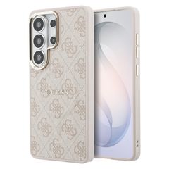 Guess 4G Leather Back Cover mit MagSafe Samsung Galaxy S26 Ultra - Gold Edge - Pink