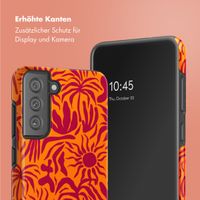 Selencia Vivid Tough Back Cover für das Samsung Galaxy S21 FE - Tropical Vibes Apricot
