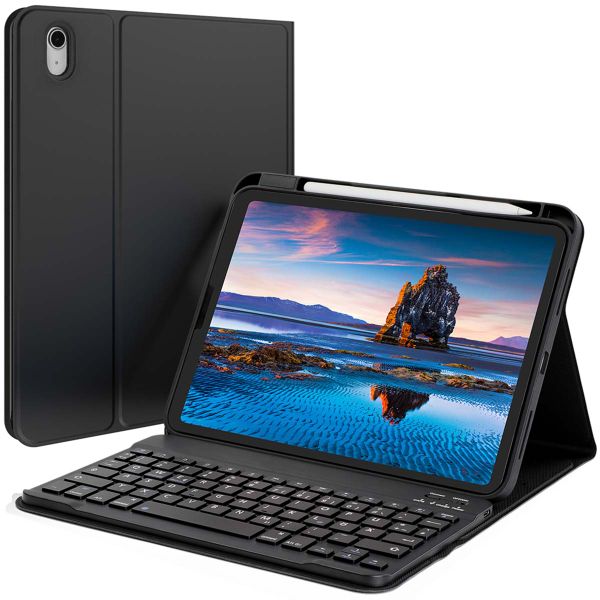 Accezz Bluetooth Keyboard Klapphülle Apple iPad 11 (2025) 11 Zoll A16 / iPad 10 (2022) 10.9 Zoll - QWERTZ / DE - Schwarz