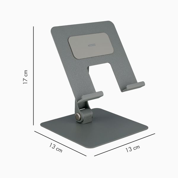 Accezz Faltbarer Tablet-Ständer für den Schreibtisch - Halterung für Tablet / 13 Zoll Laptop - Silber