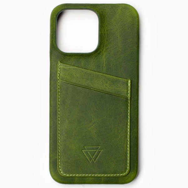 Wachikopa Full Wrap C.C. Back Cover mit 2 Kartenhaltern für das Apple iPhone 13 - Forest Green