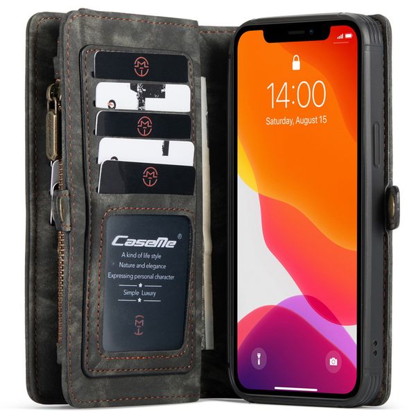 CaseMe Luxuriöse 2-in-1-Portemonnaie-Klapphülle Leder iPhone 12 Pro Max