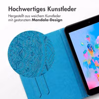 imoshion Mandala Klapphülle Apple iPad 9 (2021) 10.2 Zoll / iPad 8 (2020) 10.2 Zoll / iPad 7 (2019) 10.2 Zoll - Türkis
