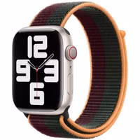 Apple Sport Loop Armband für das  Apple Watch Series 1 t/m 9 / SE (38/40/41 mm) | Series 10 / 11 (42 mm) - Dark Cherry/Forest Green