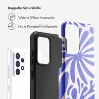 Selencia Vivid Tough Back Cover für das Samsung Galaxy A52(s) (5G/4G) - Modern Bloom Sapphire Blue