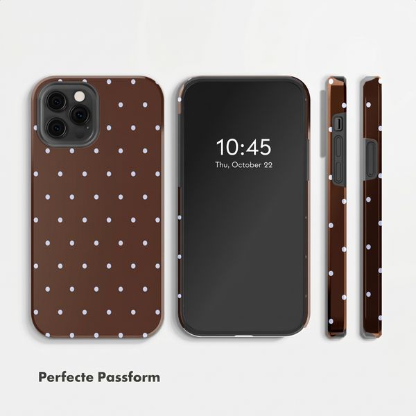 Selencia Vivid Back Cover Apple iPhone 12 (Pro) - Happy Dots Chocolate