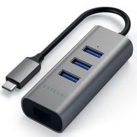 Satechi Aluminium-USB-Hub | USB-C auf 3x USB-A und Ethernet - Space Grau