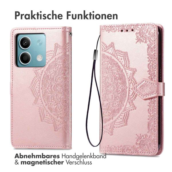 imoshion Mandala Klapphülle für das Xiaomi Redmi Note 13 (5G) - Rose Gold