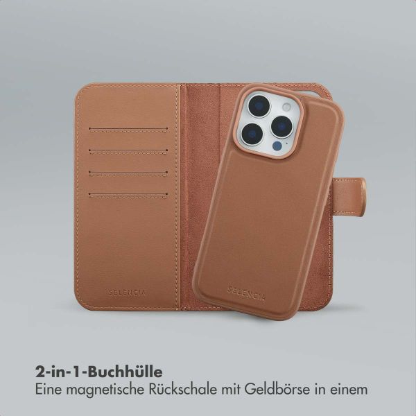 Selencia Olyn Abnehmbare Bookcase mit MagSafe Apple iPhone 16 Pro - Braun