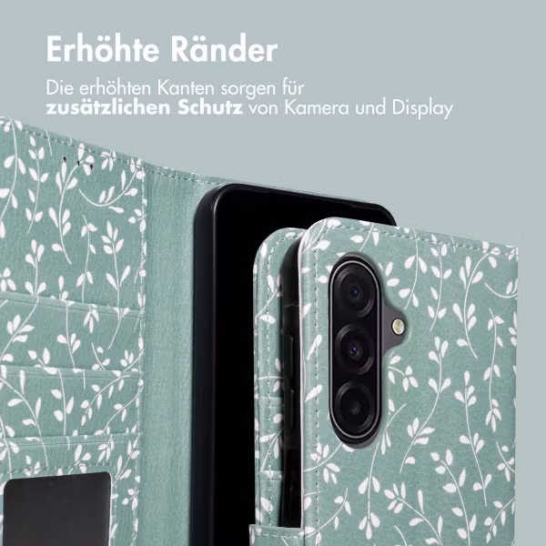 imoshion Design Klapphülle Samsung Galaxy A17 - Smoke Green Flowers