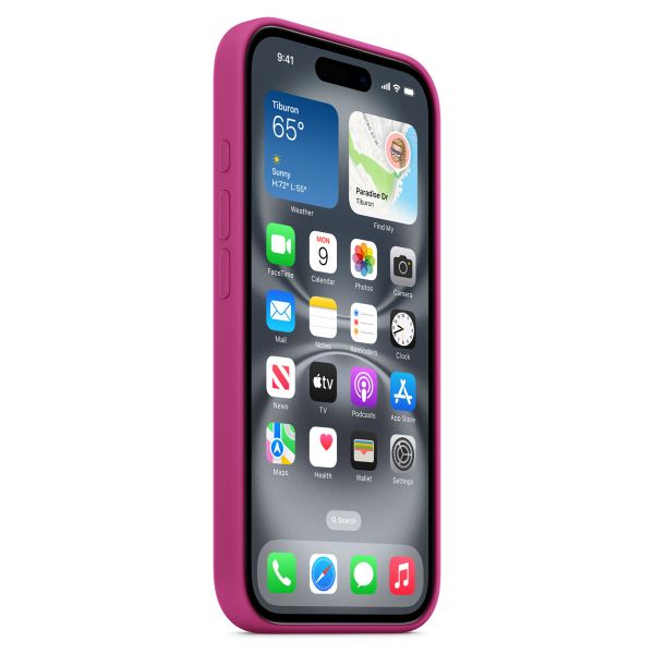Apple Silikon-Case MagSafe für das Apple iPhone 16 - Fuchsia