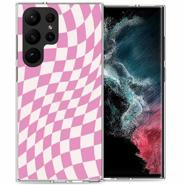 imoshion Design Hülle für das Samsung Galaxy S23 Ultra - Retro Pink Check