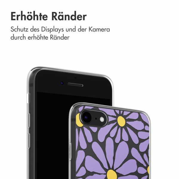 imoshion  Design Hülle für das iPhone SE (2022 / 2020) / 8 / 7 - Tropical Violet Flowers Connect