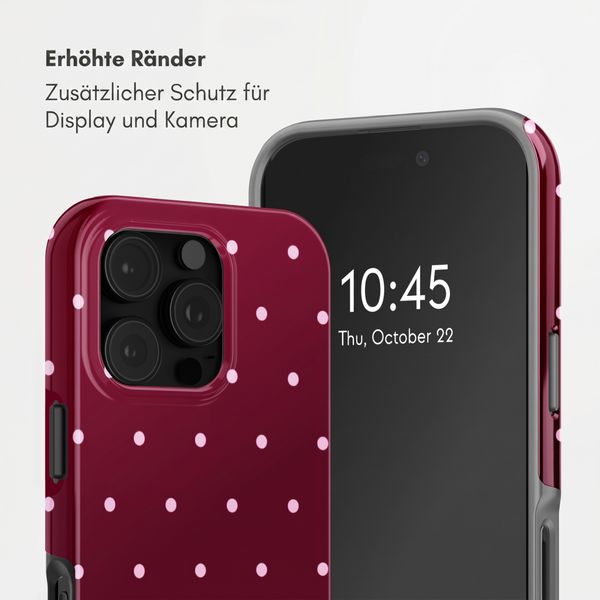 Selencia Vivid Rückabdeckung mit MagSafe Apple iPhone 16 Pro Max - Happy Dots Burgundy