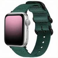 imoshion Robustes Nylonarmband für das  Apple Watch Series 1 - 9 / SE (38/40/41 mm) | Series 10 / 11 (42 mm) - Dunkelgrün