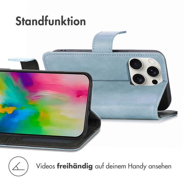 imoshion Luxuriöse Klapphülle für das Apple iPhone 16 Pro - Hellblau