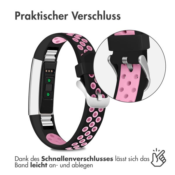 imoshion Silikonband Sport für das Fitbit Alta (HR) - Schwarz/Rosa