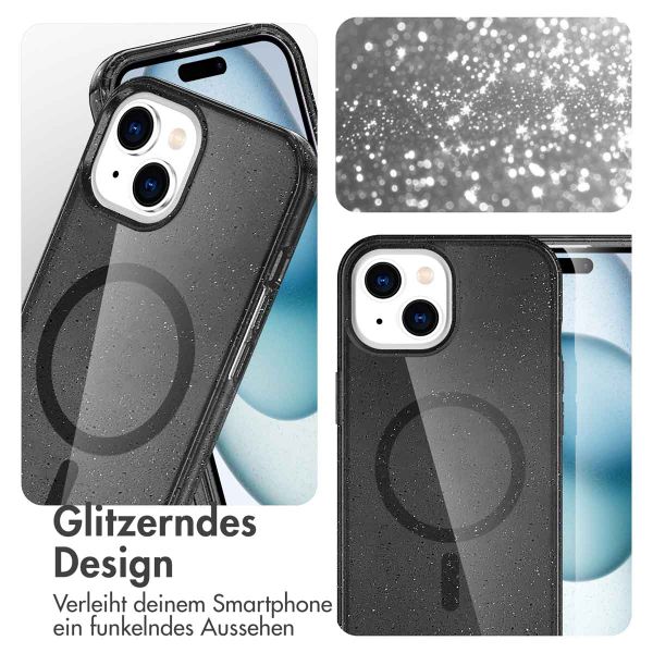 imoshion Sparkle Back Cover mit MagSafe Apple iPhone 15 - Glitter Schwarz