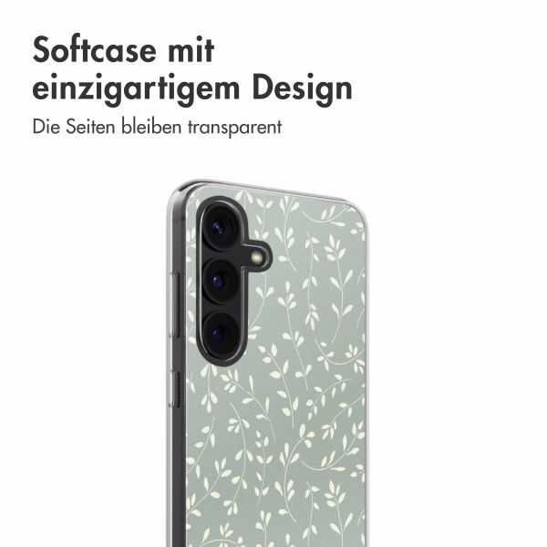 imoshion  Design Hülle für das Samsung Galaxy S24 - Smoke Green Flowers