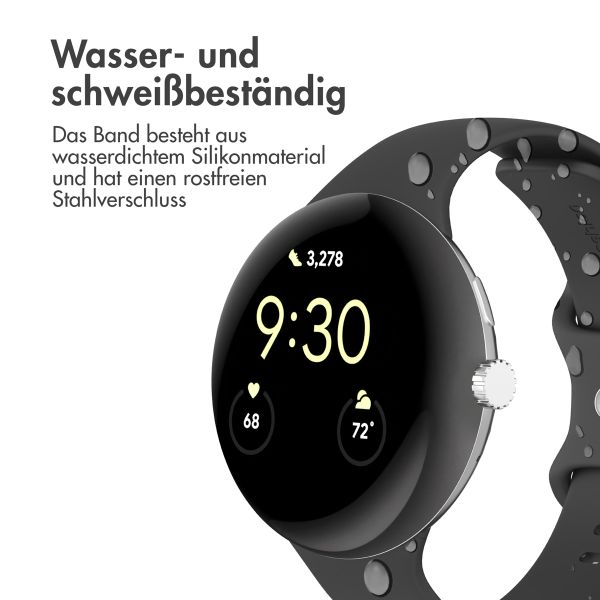 imoshion Silikon-Armband⁺ für  Google Pixel Watch 3 / 4 (45 mm) - Größe L - Schwarz