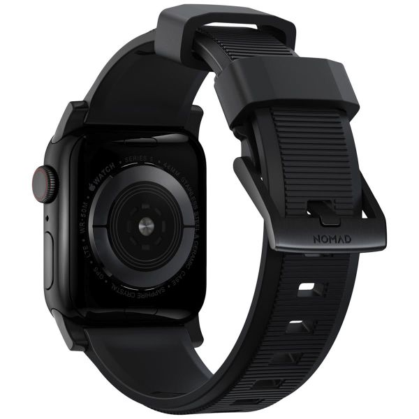 Nomad Robustes Armband FKM für das  Apple Watch Series 1 t/m 11 / SE / Ultra (44/45/46/49 mm) - Schwarz / Schwarz