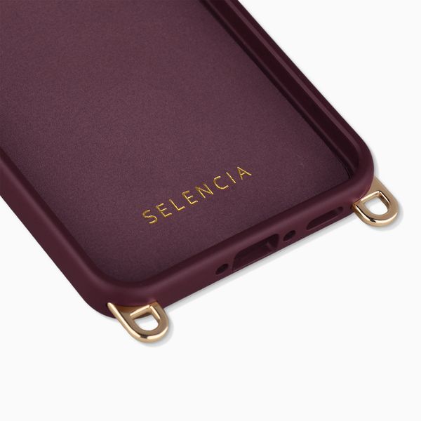 Selencia Rivièra Backcover mit MagSafe mit abnehmbaren Haken Samsung Galaxy A36 / A56 - Bold Burgundy