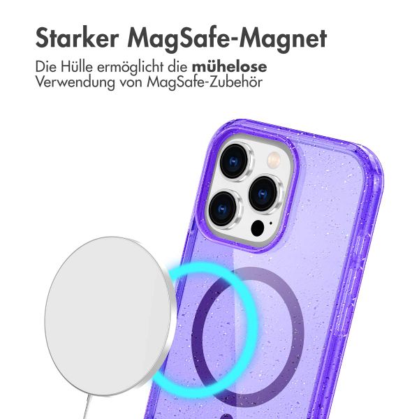 imoshion Sparkle Back Cover mit MagSafe für das Apple iPhone 16 Pro - Glitzer Violett