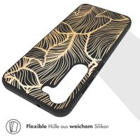 imoshion Design Hülle für das Samsung Galaxy S23 Plus - Blätter / Schwarz