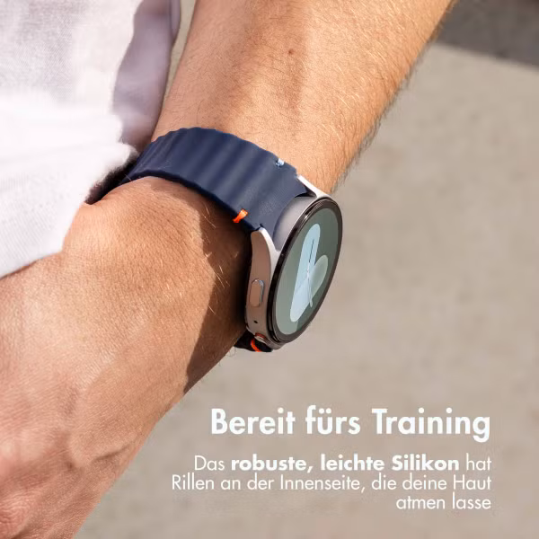 imoshion Wave Silikonarmband für das  Samsung Galaxy Watch 8 (40/44mm) / Classic (46mm) - Dunkelblau