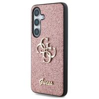 Guess 4G Metal Logo Back Cover mit Glitter Samsung Galaxy S25 Plus - Rosa