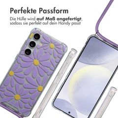 imoshion Design Hülle mit Band Samsung Galaxy S24 - Tropical Violet Flowers Connect