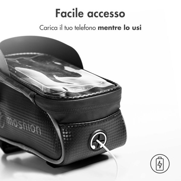 imoshion Fahrrad-Handyhalterung mit Tasche - Fahrradrahmen - Universal - Schwarz