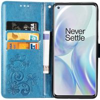 Kleeblumen Klapphülle Türkis OnePlus 8