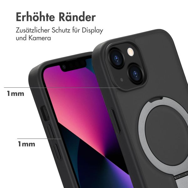 Accezz Ring Stand Backcover mit MagSafe für das Apple iPhone 14 - Schwarz