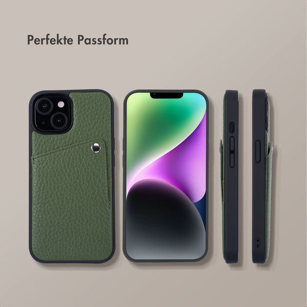 Selencia Riva Back Cover mit Kartenfach Apple iPhone 14 / 13 - Sage Green