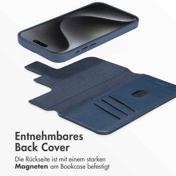 Accezz 2-in-1 Klapphülle aus Leder mit MagSafe Apple iPhone 15 Pro Max - Nightfall Blue