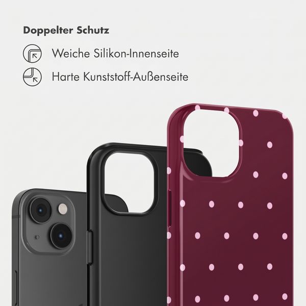 Selencia Vivid Back Cover Apple iPhone 14 - Happy Dots Burgundy