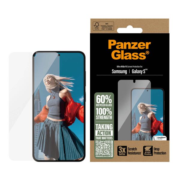 PanzerGlass Ultra-Wide Fit Antibakterieller Displayschutz für das Samsung Galaxy S25