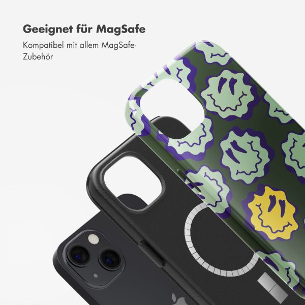 Selencia Vivid Rückabdeckung mit MagSafe Apple iPhone 13 - Wavy Smiley Green
